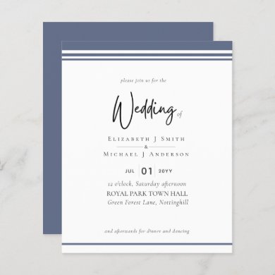 Simple Elegance Dusty Blue Modern Budget Wedding