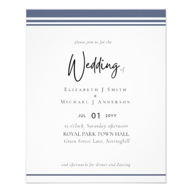 Simple Elegance Dusty Blue Modern Budget Wedding Flyer