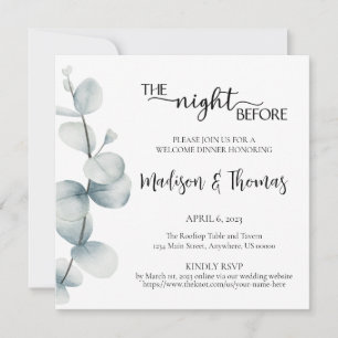 Simple Elegance Eucalyptus - Welcome Dinner Invite