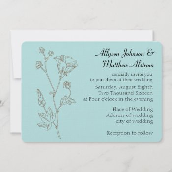Simple Elegance Flower Wedding Invitation by peacefuldreams at Zazzle