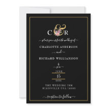 Simple Elegance, Gold Ampersand on Black