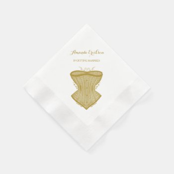 Simple Elegance Gold Corset Lingerie Bridal Shower Napkins by PartyPlans at Zazzle