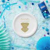 Simple Elegance Gold Corset Lingerie Bridal Shower Paper Plates (Party)
