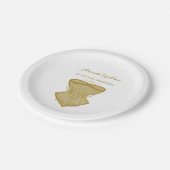 Simple Elegance Gold Corset Lingerie Bridal Shower Paper Plates (Angled)