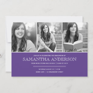 Simple Elegance Graduation Invitation - Purple
