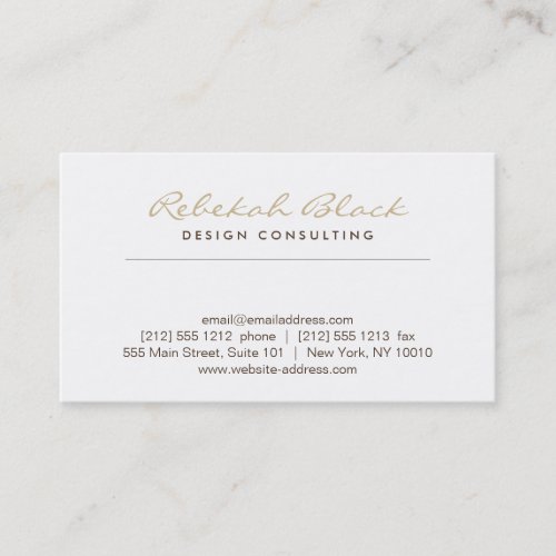 SIMPLE ELEGANCE in TAUPE Designer Business Card