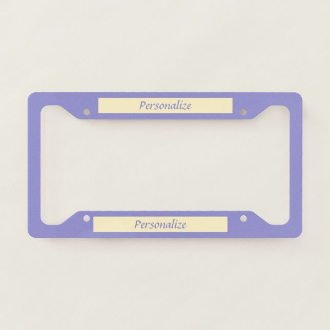 Simple Elegance Lilac Purple Personalized License Plate Frame (Front)