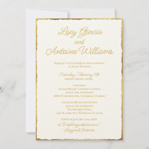 Simple Elegance Luxe Gold Edge Wedding Invitation