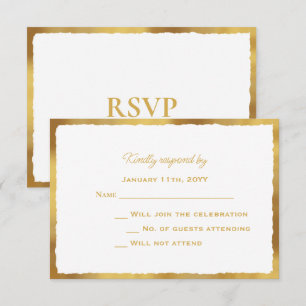 Simple Elegance Luxe Gold Edge Wedding Response