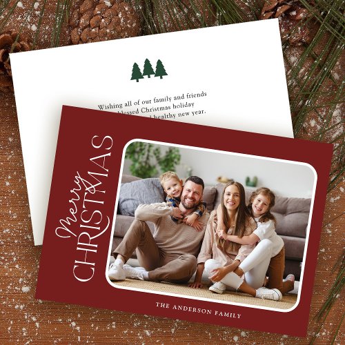 Simple Elegance Merry Christmas Photo Holiday Card