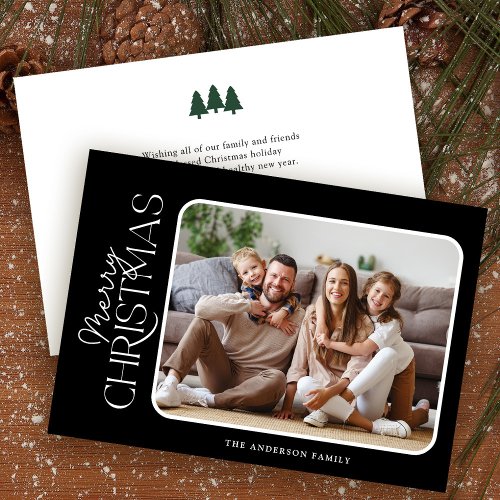 Simple Elegance Merry Christmas Photo Holiday Card