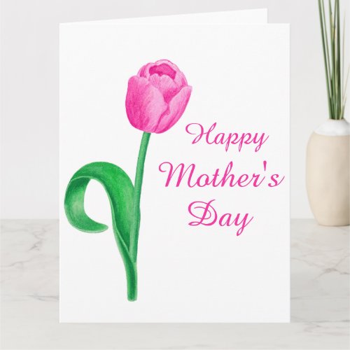 Simple Elegance Mothers Day Greeting Card _ Pink 