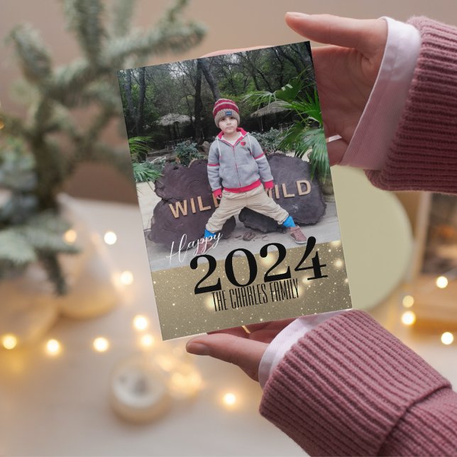 Simple Elegance New year photo  Holiday Card (Creator Uploaded)