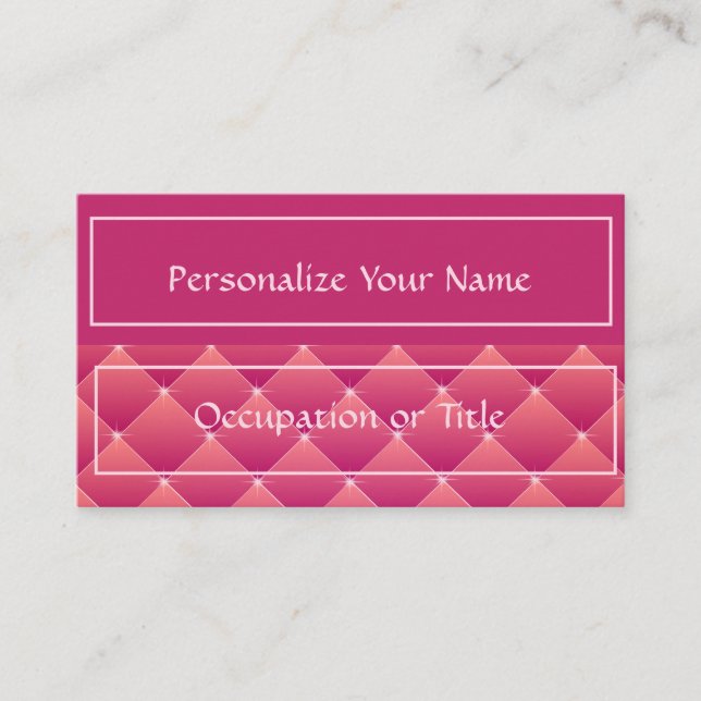 Simple Elegance Professional Pink Tuft Diamonds Business Card (Front)