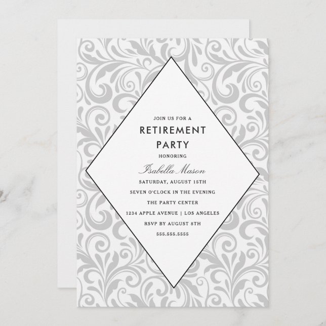 Simple Elegance | Retirement Party Invitation (Front/Back)