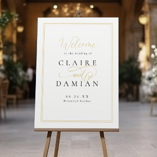 Simple Elegance Romantic Script Wedding Welcome Foam Board