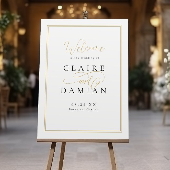 Simple Elegance Romantic Script Wedding Welcome Foam Board (Simple Elegance Romantic Script Wedding Welcome Foam Board)