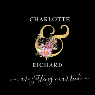 Simple Elegance, SAVE the DATE, Black & Gold Foil Invitation