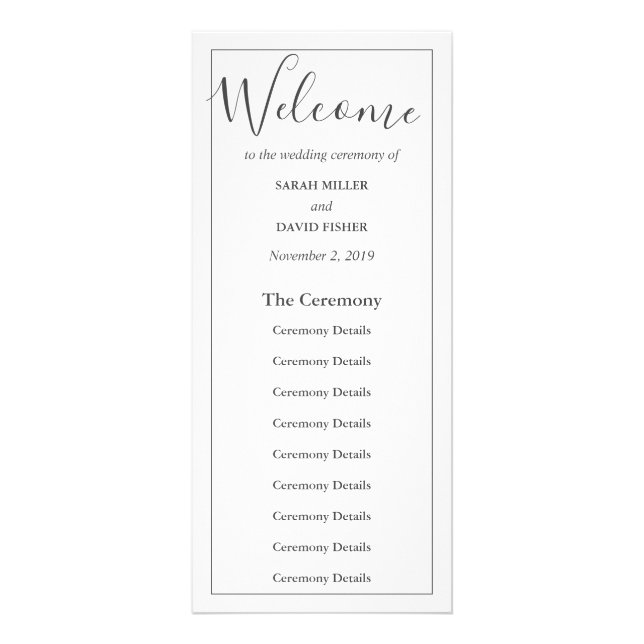 Simple Elegance Wedding Ceremony Program (Front)