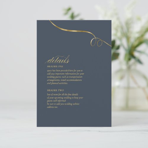 Simple Elegance Wedding Details Blue ID1022 Enclosure Card