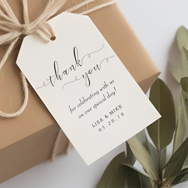 Simple Elegance Wedding Favor Thank You Gift Tags (Creator Uploaded)