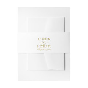 Simple Elegance Wedding Invitation Belly Band-Gold Band