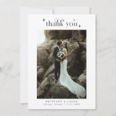Simple Elegance Wedding Photo Thank You Card (Front)
