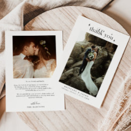 Simple Elegance Wedding Photo Thank You Card