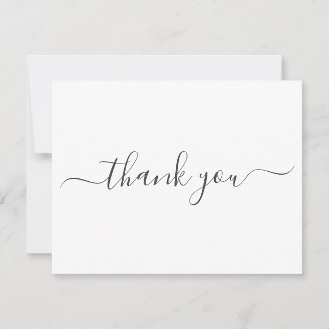 Simple Elegance Wedding Thank You Note Card (Front)