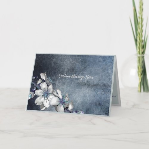 Simple Elegance White Strand Flowers Card