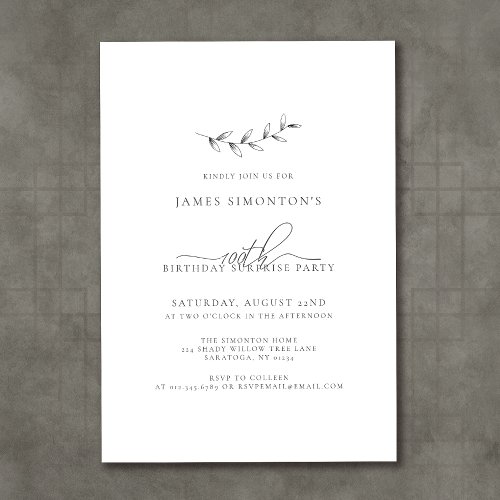 Simple Elegant 100th Birthday Surprise Party