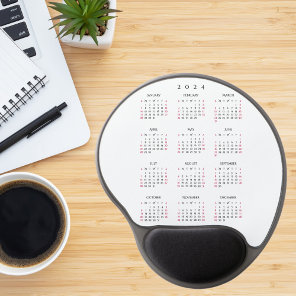 Simple Elegant 2024 Calendar Home Office Ergonomic Gel Mouse Pad