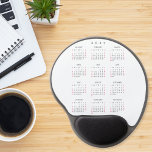 Simple Elegant 2025 Calendar Home Office Ergonomic Gel Mouse Pad<br><div class="desc">Custom, elegant script typography, simple plain black and white, yearly 2025 calendar, dust and stain resistant full year calendar mousepad / mousemat with ergonomic gel-pad wrist support and non-skid base, for home and office. Makes a great custom gift for your loved ones, mom, dad, husband, wife, son, daughter, brother, sister,...</div>