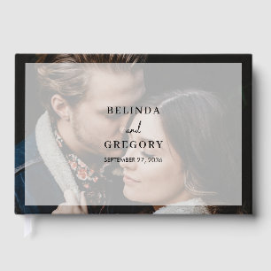 Simple Elegant 2 Photo Overlay Script Wedding Guest Book