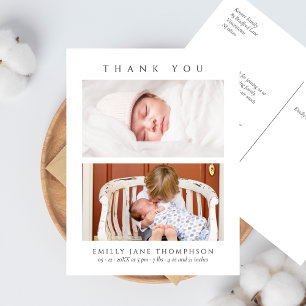 Simple Elegant 2 Photos Baby Shower Postcard