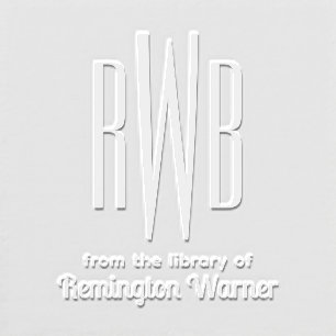Simple Elegant 3 Initial #8D2 Library Book Name Embosser