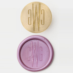 Simple Elegant 3 Initial Letter Monogram #4 Wax Seal Stamp
