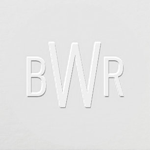 Simple Elegant 3 Initial Letter Monogram #6 Embosser