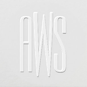 Simple Elegant 3 Initial Letter Monogram #8B Embosser