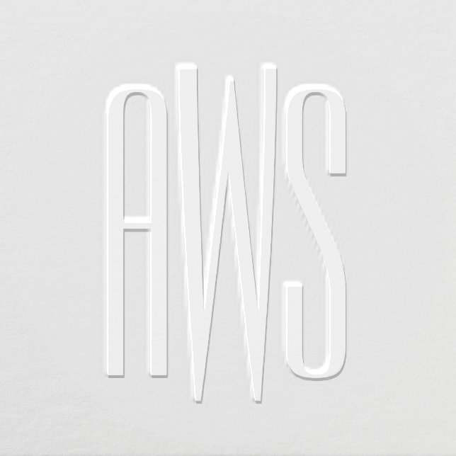 Simple Elegant 3 Initial Letter Monogram #8B Embosser (Design)