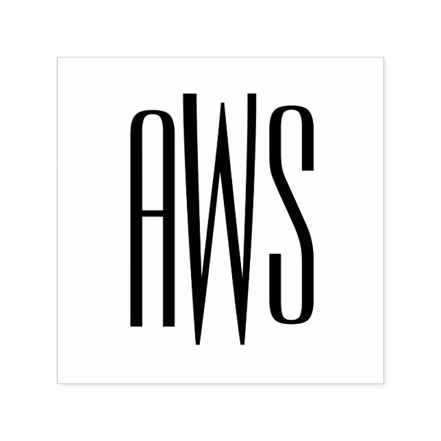 Simple Elegant 3 Initial Letter Monogram #8B Self-inking Stamp (Design)