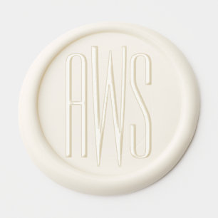Simple Elegant 3 Initial Letter Monogram #8B Wax Seal Sticker
