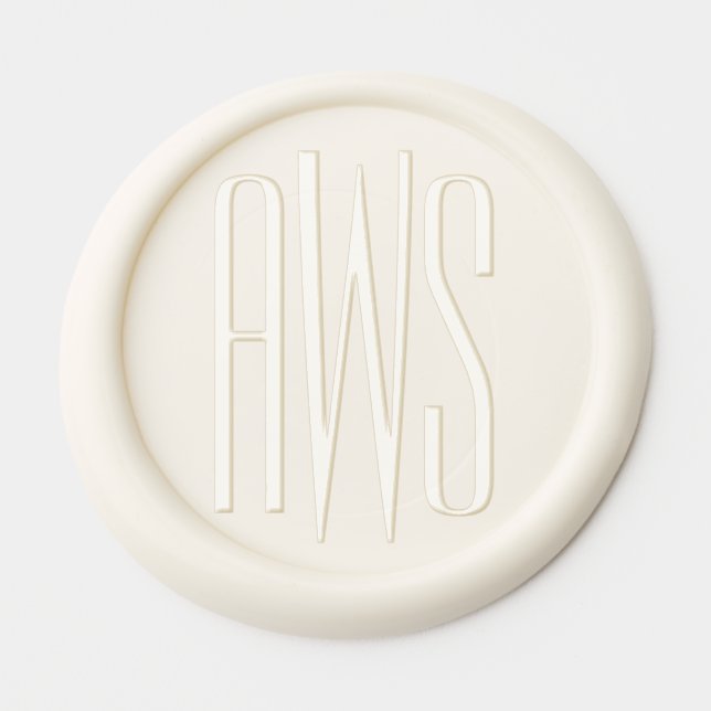 Simple Elegant 3 Initial Letter Monogram #8B Wax Seal Sticker (Front)
