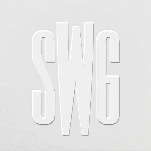 Simple Elegant 3 Initial Letter Monogram #8BSt3110 Embosser