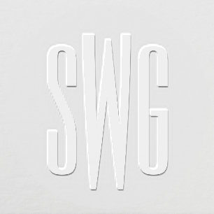 Simple Elegant 3 Initial Letter Monogram #8BSt3 Embosser