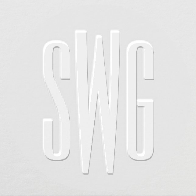 Simple Elegant 3 Initial Letter Monogram #8BSt3 Embosser (Design)