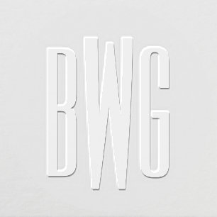 Simple Elegant 3 Initial Letter Monogram #8BSt Embosser