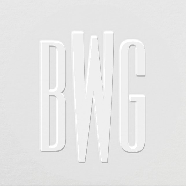 Simple Elegant 3 Initial Letter Monogram #8BSt Embosser (Design)
