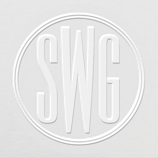 Simple Elegant 3 Initial Letter Monogram #8BStF Embosser (Design)