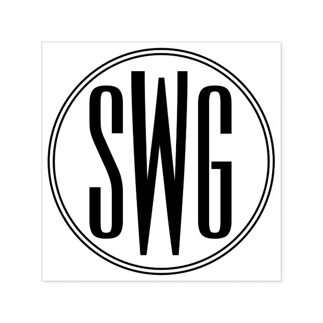 Simple Elegant 3 Initial Letter Monogram #8BStF Self-inking Stamp (Design)